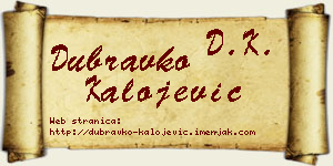 Dubravko Kalojević vizit kartica